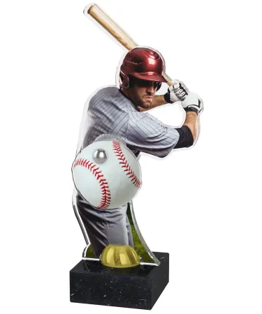 Akrylátová trofej ACTD108 | Baseball Výška cm: 28, Barva: stříbro, Podstavec: bílý