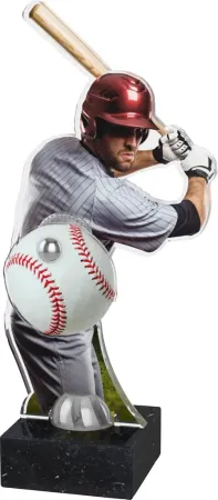 Akrylátová trofej ACTD108 | Baseball Výška cm: 28, Barva: stříbro, Podstavec: bílý