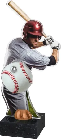 Akrylátová trofej ACTD108 | Baseball Výška cm: 28, Barva: stříbro, Podstavec: bílý