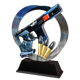 Kovová trofej SAM02M23 | Střelba Výška cm: 13, Barva: plnobarevná