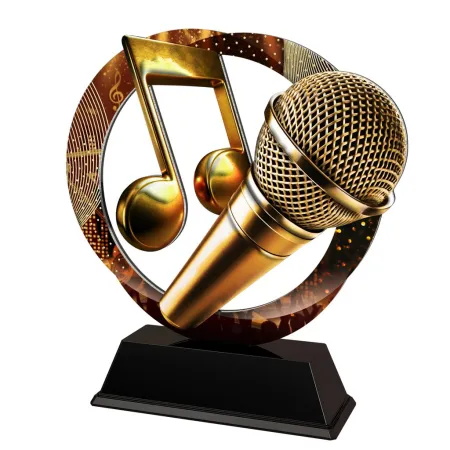 Kovová trofej SAM02M27 | Hudba Výška cm: 15, Barva: plnobarevná