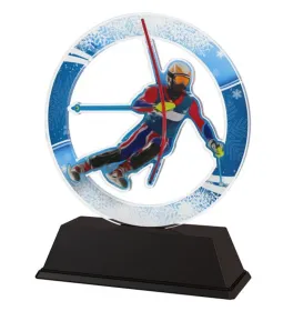 Akrylátová trofej CBCUS001M2 | Sjezdové lyžování Výška cm: 11, Šířka cm: 8