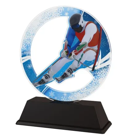 Akrylátová trofej CBCUS001M3 | Sjezdové lyžování Výška cm: 12, Šířka cm: 9