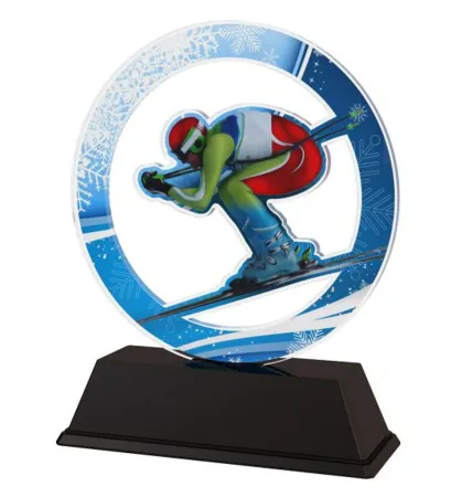 Akrylátová trofej CBCUS001M6 | Sjezdové lyžování Výška cm: 8,5, Šířka cm: 6