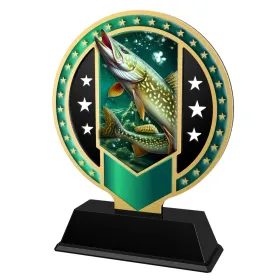 Kovová trofej SAM03M23 | Rybaření Výška cm: 13, Barva: zlato