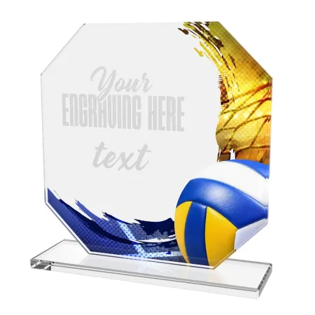 Skleněná trofej CR2024302M68 | Volejbal Výška cm: 17, BRONZ