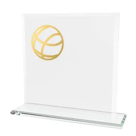 Skleněná trofej CRM20241M02 | Volejbal Výška cm: 15, Šířka cm: 15, Barva: Bronz