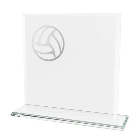 Skleněná trofej CRM20241M02 | Volejbal Výška cm: 15, Šířka cm: 15, Barva: Stříbro
