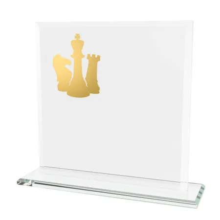 Skleněná trofej CRM20241M04 | Šachy Výška cm: 15, Šířka cm: 15, Barva: Stříbro