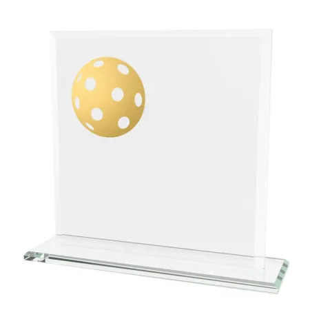 Skleněná trofej CRM20241M08 | Florbal Výška cm: 17, Šířka cm: 17, Barva: Bronz