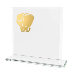 Skleněná trofej CRM20241M10 | Bojová umění Výška cm: 19, Šířka cm: 19, Barva: Zlato