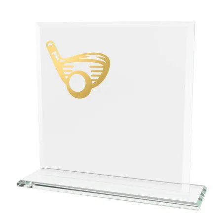 Skleněná trofej CRM20241M11 | Golf Výška cm: 17, Šířka cm: 17, Barva: Zlato