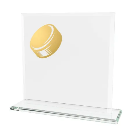 Skleněná trofej CRM20241M13 | Hokej Výška cm: 19, Šířka cm: 19, Barva: Stříbro