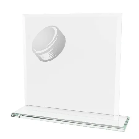 Skleněná trofej CRM20241M13 | Hokej Výška cm: 19, Šířka cm: 19, Barva: Stříbro