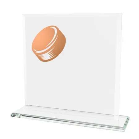 Skleněná trofej CRM20241M13 | Hokej Výška cm: 19, Šířka cm: 19, Barva: Stříbro