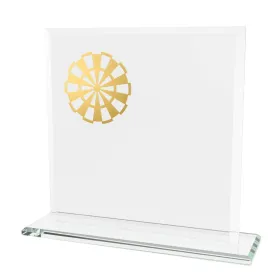 Skleněná trofej CRM20241M14 | Šipky Výška cm: 17, Šířka cm: 17, Barva: Stříbro