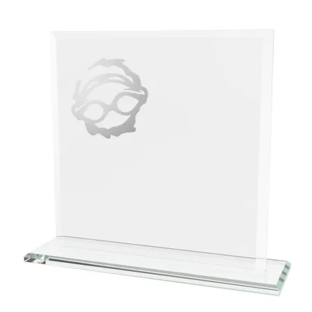 Skleněná trofej CRM20241M15 | Plavání Výška cm: 19, Šířka cm: 19, Barva: Zlato