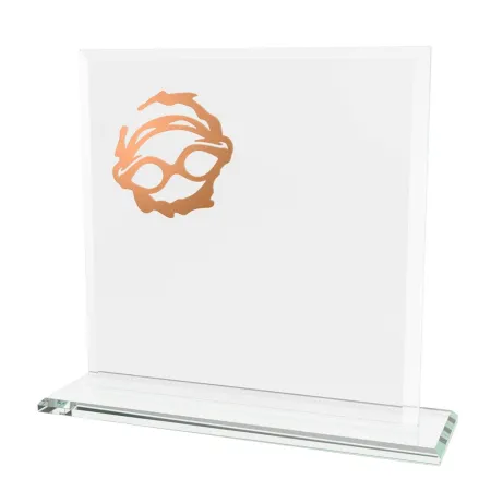 Skleněná trofej CRM20241M15 | Plavání Výška cm: 19, Šířka cm: 19, Barva: Zlato