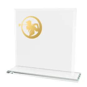 Skleněná trofej CRM20241M18 | Golf Výška cm: 15, Šířka cm: 15, Barva: Bronz