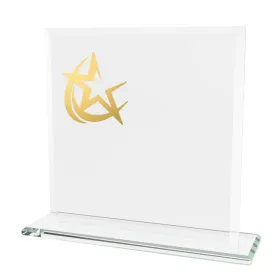 Skleněná trofej CRM20241M21 | Univerzální Výška cm: 15, Šířka cm: 15, Barva: Stříbro