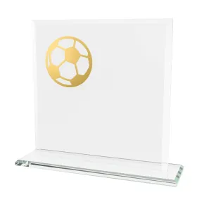 Skleněná trofej CRM20241M22 | Fotbal Výška cm: 17, Šířka cm: 17, Barva: Zlato