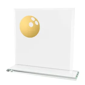 Skleněná trofej CRM20241M23 | Bowling Výška cm: 17, Šířka cm: 17, Barva: Zlato