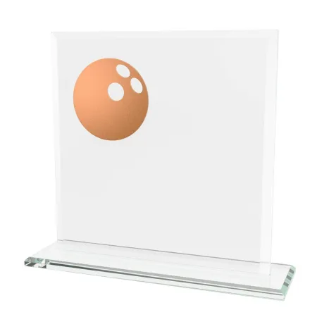 Skleněná trofej CRM20241M23 | Bowling Výška cm: 15, Šířka cm: 15, Barva: Bronz