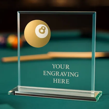 Skleněná trofej CRM20241M24 | Biliard Výška cm: 17, Šířka cm: 17, Barva: Bronz