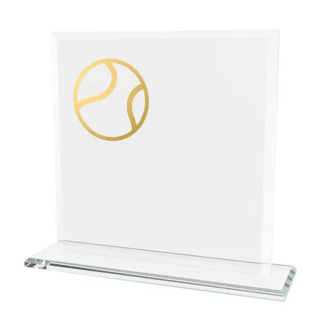 Skleněná trofej CRM20241M25 | Tenis Výška cm: 15, Šířka cm: 15, Barva: Zlato