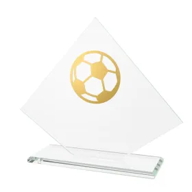 Skleněná trofej CRM202405M01 | Fotbal Výška cm: 13,5, Barva: Stříbro