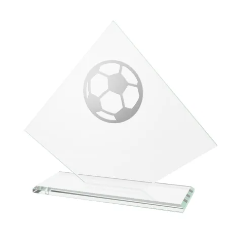 Skleněná trofej CRM202405M01 | Fotbal Výška cm: 17,5, Barva: Stříbro
