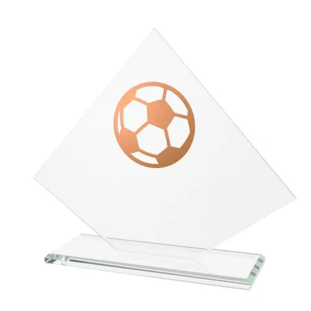 Skleněná trofej CRM202405M01 | Fotbal Výška cm: 17,5, Barva: Stříbro