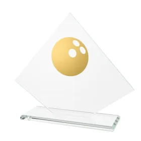 Skleněná trofej CRM202405M02 | Bowling Výška cm: 13,5, Barva: Zlato