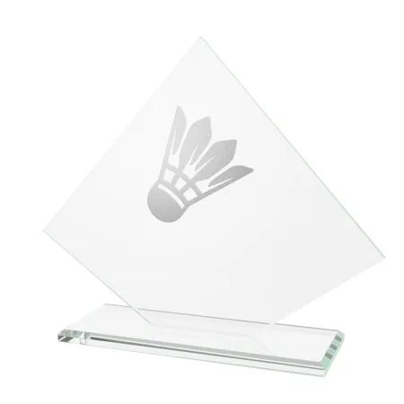 Skleněná trofej CRM202405M07 | Badminton Výška cm: 15,5, Barva: Bronz