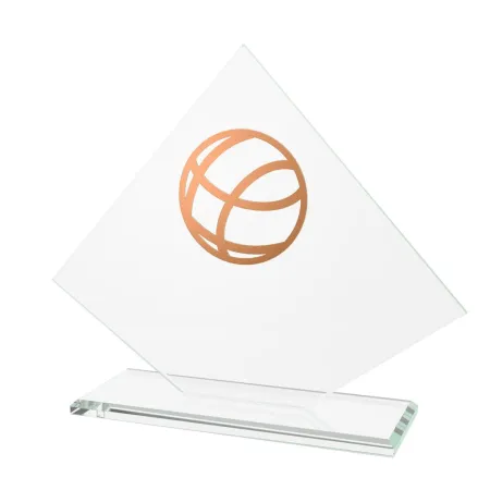 Skleněná trofej CRM202405M06 | Volejbal Výška cm: 17,5, Barva: Bronz