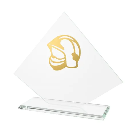 Skleněná trofej CRM202405M10 | Hasiči Výška cm: 15,5, Barva: Zlato