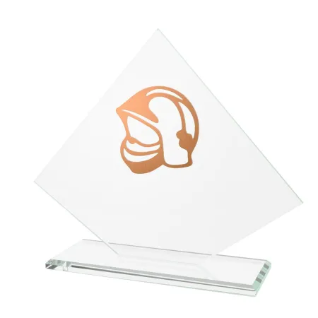 Skleněná trofej CRM202405M10 | Hasiči Výška cm: 15,5, Barva: Zlato