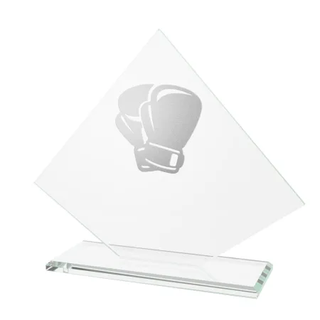 Skleněná trofej CRM202405M14 | Bojová umění Výška cm: 15,5, Barva: Stříbro