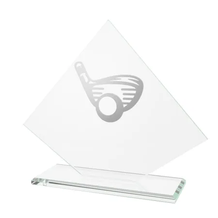 Skleněná trofej CRM202405M15 | Golf Výška cm: 17,5, Barva: Stříbro