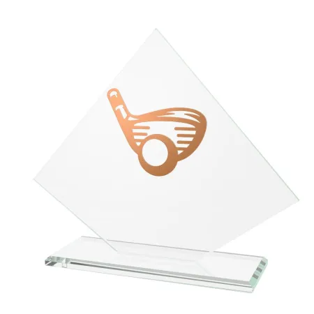 Skleněná trofej CRM202405M15 | Golf Výška cm: 17,5, Barva: Stříbro