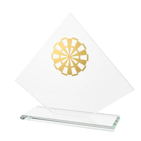 Skleněná trofej CRM202405M18 | Šipky Výška cm: 17,5, Barva: Bronz