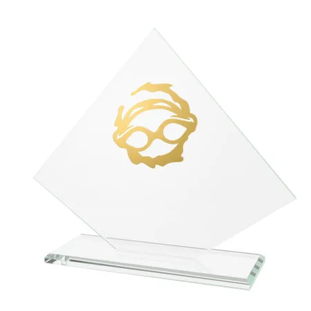 Skleněná trofej CRM202405M19 | Plavání Výška cm: 13,5, Barva: Zlato