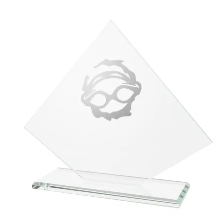 Skleněná trofej CRM202405M19 | Plavání Výška cm: 13,5, Barva: Zlato