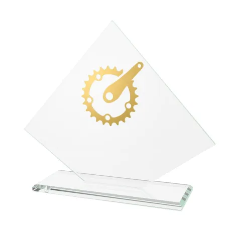 Skleněná trofej CRM202405M20 | Cyklistika Výška cm: 13,5, Barva: Bronz