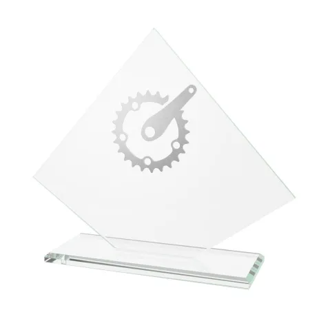 Skleněná trofej CRM202405M20 | Cyklistika Výška cm: 13,5, Barva: Bronz