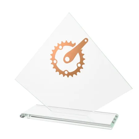 Skleněná trofej CRM202405M20 | Cyklistika Výška cm: 13,5, Barva: Bronz