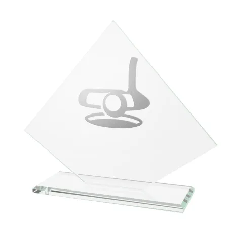 Skleněná trofej CRM202405M21 | Golf Výška cm: 13,5, Barva: Stříbro