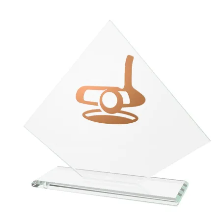 Skleněná trofej CRM202405M21 | Golf Výška cm: 13,5, Barva: Stříbro