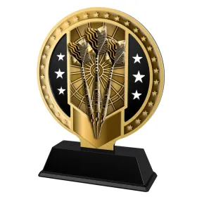 Kovová trofej SAMR03M05 | Šipky Výška cm: 17, Barva: zlato