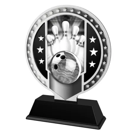 Kovová trofej SAMR03M09 | Bowling Výška cm: 17, Barva: bronz